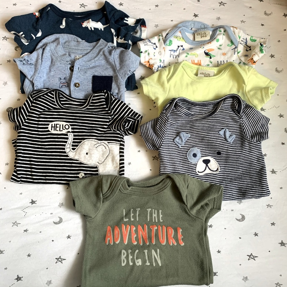 9pc set Short Sleeve Onesies 0-3 months